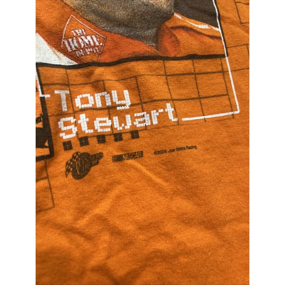 Vintage Tony Stewart Shirt Mens 2XL Orange NASCAR Racing Home Depot Tee Y2K